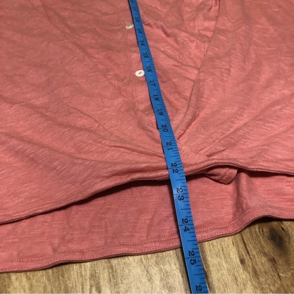 J Jill Pure Jill Shirt Women Extra Large Pink Long Sleeve Cotton Cross Front Top - Picture 4 of 6